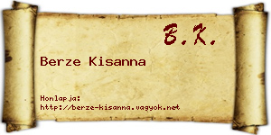 Berze Kisanna névjegykártya
