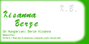 kisanna berze business card